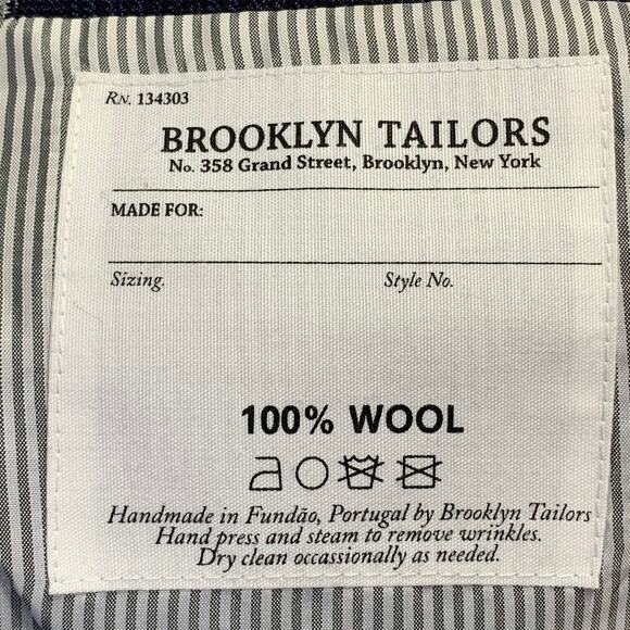 BROOKLYN TAILORS Size 38 Regular Blue Plaid Wool Notch Lapel Sport Coat - Picture 6 of 9